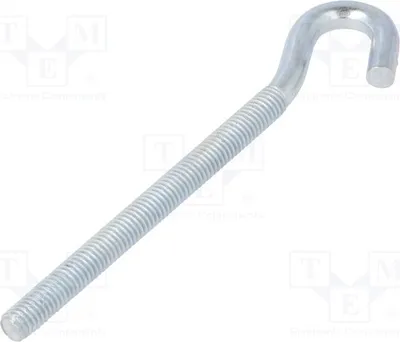 Zdjęcie produktu dla 10 sztuk haczyków, długość całkowita: 100 mm, model HZ.6100, śruba z przegubem, ocynkowane, długość gwintu: 76 mm