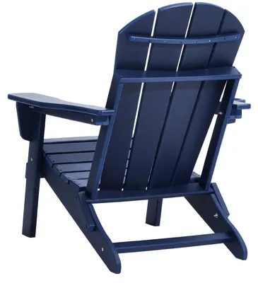 Obrázok produktu pre Záhradná stolička Adirondack – záhradné kreslo – vonkajšia stolička – skladacia stolička – tmavomodrá – odolný plast