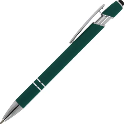 Produktbild von Touchpen Kugelschreiber / aus Metall / Soft-Touch / Farbe: dunkelgrün
