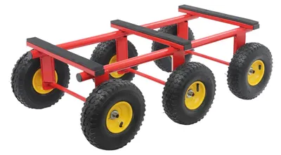 Obrázek produktu pro Přepravní vozík pro terén – vozík na nábytek s 6 koly – nosnost 544 kg – pneumatiky o průměru 25 cm – robustní ocelová konstrukce – červený