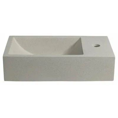 Produktbild von Sapho CREST R Betonwaschbecken mit Auslauf, 40x22cm, weißer Sandstein