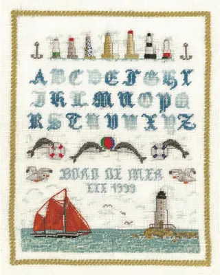 Immagine prodotto di Le Bonheur des Dames liczony zestaw piccolo punto "Alfabet Sea Shore", 13x17cm