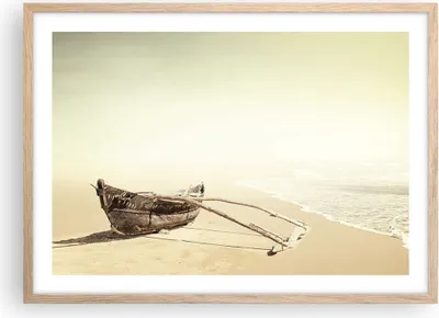 Produktbild von Gerahmtes Poster - Rahmen in heller Eiche - £ódŸ Wrack Meer - 70x50 cm - Wand Bild - Wanddeko - Wandbilder - Kunstposter - Wandposter - Bilderrahmen - Bilder - Kunstdruck - P2NAA70x50-5123