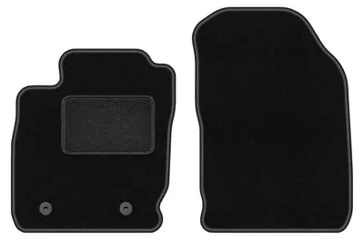 Produktbild von Velours-Fußmatten Vorne passend für Ford EcoSport MK2 (Crossover, Bj. 2012-2017) –  schwarz, passgenau, mit Befestigungen set 2 Stk. - STANDARD