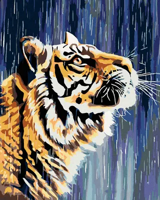 Obrázek produktu pro Zuty - Diamantové malování - TYGR U VODOPÁDU, 40x50 cm, vypnuté plátno na rám