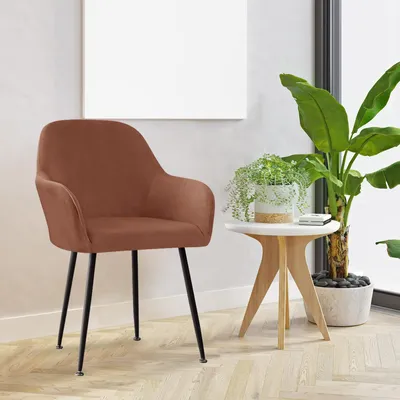 Productafbeelding van Stoelhoes met armleuningen, afneembare stoelhoes, elastische stoelhoes voor de eetkamer, universeel geschikt voor eetkamer en keuken, 1 stuk (donkerbruin)
