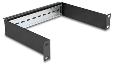 Produktbild von DeLOCK 10″ Hutschienenpanel 1 HE schwarz, Regal-Schiene, Metall, Schwarz, 1 Stück(e)