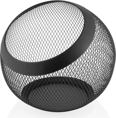 Immagine prodotto di Cestino in metallo Ø 24 cm, (H) 24 cm, nero