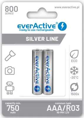 Image de Everactive EVHRL03-800 Batterie domestique Batterie rechargeable AAA nickel-métal hydrure (NiMH) (EVHRL03-800)
