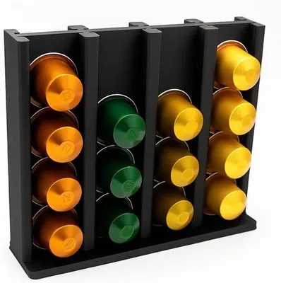Produktbild von Ultiluxe Capsulehalter für Kaffeekapseln - Kapselständer für 32 Nespresso-Kapseln - Schwarzes Aufbewahrungsregal
