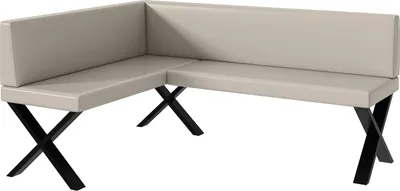 Produktbild von MEBLINI Eckbank für Esszimmer - Küchenbank - Essecke - Sitzecke Küche - TONI - X-Beine 128x168x87cm Links - Beige Kunstleder