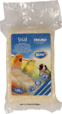 Produktbild von Duvo+ Nistmaterial für Vögel – aus 100% natürlichem Sisal, Farbe Weiß, 100 g Packung