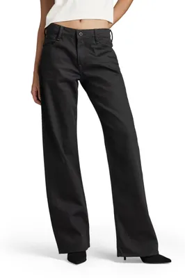 Image de G-STAR Jeans pour femmes, modèle Judee, taille basse, coupe ample, couleur noire (Pitch Black, référence D22889-B479-A810)