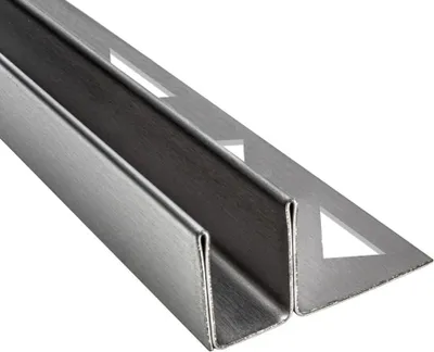 Immagine prodotto di Glaszentrum Hagen - 2440x19x9 mm U profilo a parete in acciaio inox - profilo a pavimento - profilo di inserimento per docce