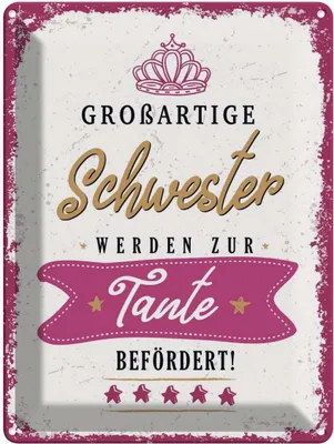 Produktbild von vianmo Blechschild 40x30 cm Großartige Schwester werden zur Spruch Zitat