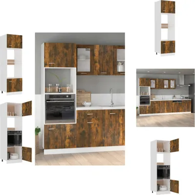 Obrázek produktu pro vidaXL Skříňka na mikrovlnnou troubu 60x57x207 cm z materiálu na bázi dřeva - Kuchyňské skříňky