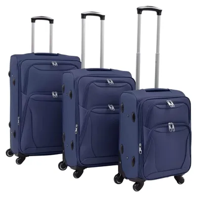 Produktbild von 3-teiliges Reisekoffer-Set mit 4 Rollen und Weichgepäck