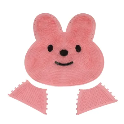 Produktbild von Fußwäschermatte aus Silikon, rutschfest, lindert Müdigkeit, entfernt abgestorbene Haut, Fußreiniger, Massagepad für die Dusche, Rosa