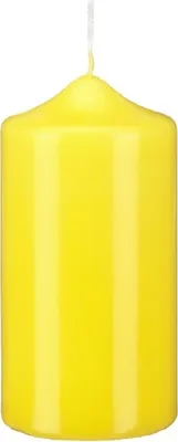 Produktbild von Stumpen Kerzen Citron Gelb 6 x Ø 4 cm, 12 Stück getauchte Stumpenkerzen mit Spitzkopf in RAL Qualität
