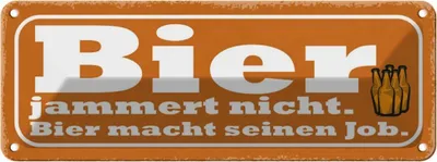 Produktbild von vianmo Blechschild 10x27 cm Bier jammert nicht macht Job Essen Trinken