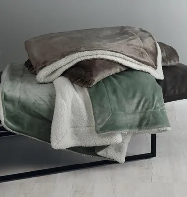 Produktbild von Sympathica Kuscheldecke Wohndecke Wendedecke Teddy 150x200 cm taupe braun weiß