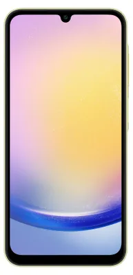 Productafbeelding van Samsung Galaxy A25 5G, modelnummer A256B, 6GB RAM, 128GB opslag, gele kleur, EU-model