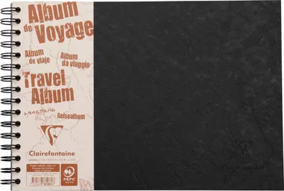Produktbild von Clairefontaine 5x Reisealbum A4 liniert & blanko 40 Blatt Schwarz 781061C