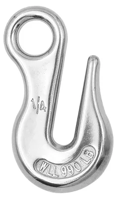 1/4" RVS Ösengreifhaken, 1200 lbs, Marinequalität