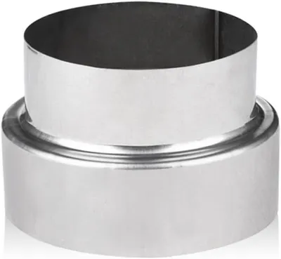 Productafbeelding van Kachelpijp Verloopstuk - Schoorsteen Adapter - Verbinding Maken - Roestvrij Staal - 120 naar 100 mm - Zilver