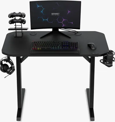Produktbild von SENSE7 Nomad Basic Gaming Tisch Schreibtisch 100x50 cm Computertisch PC Tisch Gamer Desk Kleiner Schreibtisch Laptoptisch Jugendzimmer Schwarz