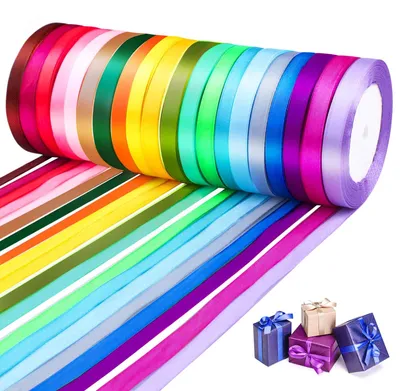 Satinband-Set, 20 Farben, 10 mm x 22,8 m, Polyester