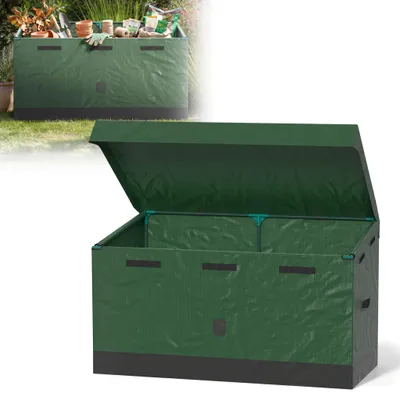 Produktbild von XMTECH Auflagenbox Garten 530L – Wasserdichte Aufbewahrungsbox Außen mit Deckel – Kissenbox Balkon Terrasse Gartenbox UV-beständig Grün Schwarz