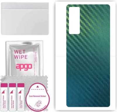 Produktbild von apgo Rückseite Schutzfolie, Skin, kompatibel mit TCL Stylus 5G, Hinten Displayschutzfolie aus Vinylfolie, kratzfest, einfache Montage - Kohlenstoff-Chamäleon CAKA1