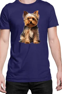 Immagine prodotto di Maglietta da uomo Dogs Breeds Yorkshire Terrier Dog Breed 006, Man S , Bleu foncé