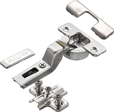 Produktbild von 2 x Salice Topfband Serie 700 mit Dämpfer im Topf 110° Bohrbild T45 Innenanschlag inkl. Kreuz-Montageplatte Höhe 6 mm mit Euroschrauben, Langlochverstellung, Abdeckkappen Topfscharnier von SOTECH