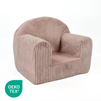 Produktbild von Mini-Kindersessel - Kindersessel aus Cord in Altrosa abnehmbarer waschbarer Bezug Kuschelcouch für Kinder - Cordsessel