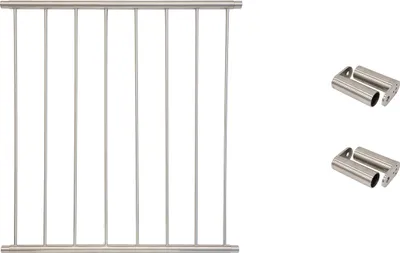 Produktbild von Fenstergitter Classic in Edelstahl, vormontiert - Breite: 110 - 122 cm, Höhe: 100 cm