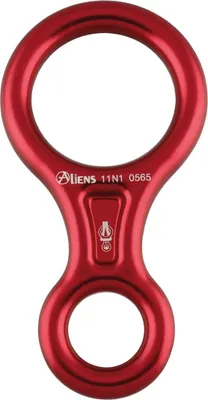 Roter Alu Abseilachter CLASSIC von Aliens; geeignet für Klettern und Abseilen.