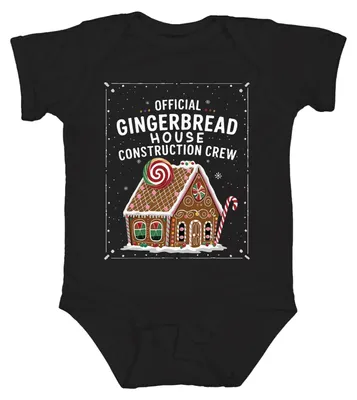 Productafbeelding van Officiële kerstman-constructieploeg, unisex babyromper, zwart, maat 3/6 maanden
