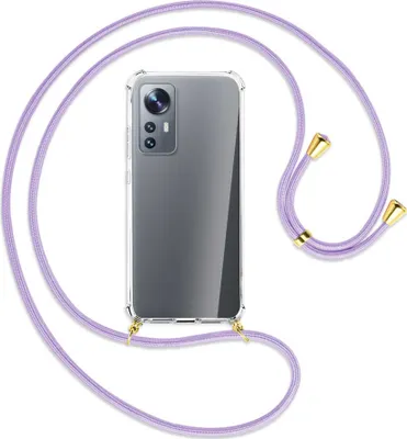 Produktbild von Handykette Backcover-Schutzhülle mit Band (Metall goldfarben) für Xiaomi 12 - violett
