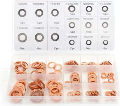Zdjęcie produktu dla Kraft & Dele KD10503 zestaw podkładek miedzianych 150szt 5-17,5mm