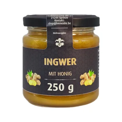 Produktbild von Ingwer mit Honig 250g - würzig & leicht scharf |Honigsüßer Aufstrich mit natürlichen Zutaten