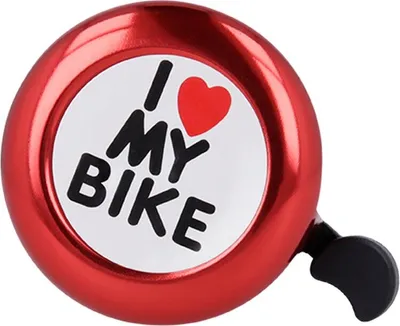 Obrázek produktu pro Zvonek na kolo " I Love My Bike " Volant kola zvonek zvonek na horské kolo zvonek na kolo skútr červený