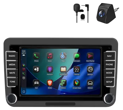Produktbild von Android Radio 64GB für VW Golf 5 6 Tiguan 5N T5 Touran 1T1 1T2 Passat B6 B7 Polo 6R EOS Sharan mit CarPlay & Android Auto Navigation & Bluetooth