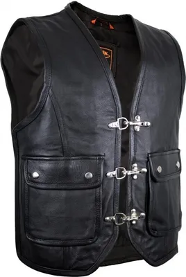 Produktbild von Herren Lederweste, an den Seiten mit Reißverschluss, Bikerweste, Clubweste, Rock(XL)