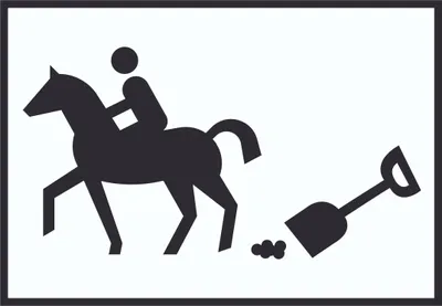 Produktbild von Bitte abäppeln Symbol Schild Pferde Reitplatz A0 Rückseite selbstklebend