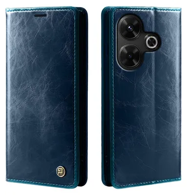 Produktbild von Handyhülle für Xiaomi Redmi 13 Kunstleder Klapphülle Vintage Cover Hülle RFID Schutz Case Kartenfach Farbe: Blau