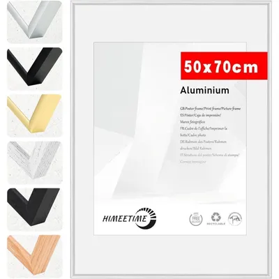 Productafbeelding van Fotolijst 50x70 cm, zilverkleurig, metalen documentenlijst, aluminium posterlijst