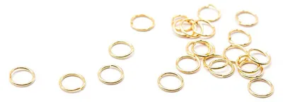 Produktbild von Vintageparts Biegeringe Messing 18k Gold beschichtet glänzend 5mm 20 Stück