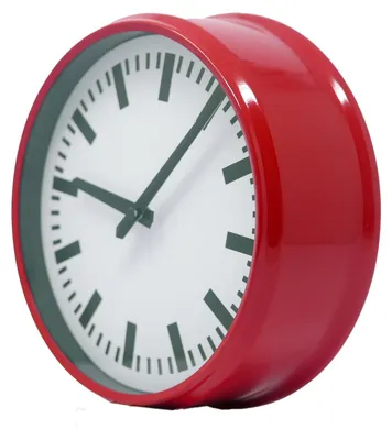 Produktbild von B&S Wanduhr Analog Metall rund Ø 23.5 cm rot weiß modern